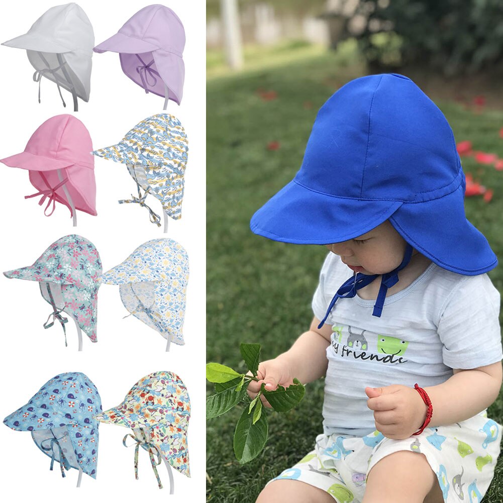 UV Protection Sun Hat Unisex Newborn Infant Toddler Kid Baby Boys Girls Summer Beach Headwear Outdoor Bucket Hat Cap Cotton